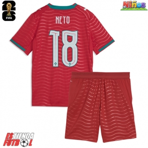 Portugal Pedro Neto #18 Primera Equipación Niños Mundial 2026 Manga Corta (+ Pantalones cortos)
